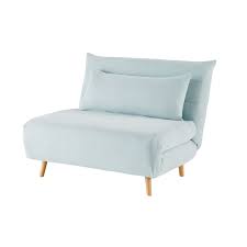 Notre fauteuil convertible 1 place favori. Banquette Convertible 1 Place Bleu Clair Maisons Du Monde Sofa Azul Muebles Sofa
