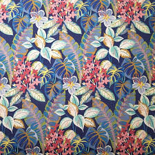 Dress up poolside chairs in a tropical pattern or lovely gingko leaves. Tropical Flower Sprays And Foliage Indoor Outdoor Fabric Fabric Traders