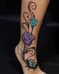 50 Amazing Calf Tattoos Cuded Leg Tattoos Women Rose And Butterfly Tattoo Rose Tattoos