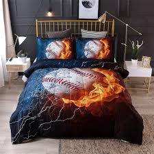 Choose from cotton, microfibre or feather and down, all on sale today! Amazon Com A Nice Night Baseball With Fire Print Comforter Quilt Set Bedding Sets For Teen Boys Baseball Full Size Kitchen Dining
