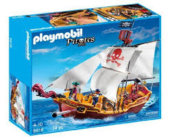 Set Sail For The High Seas Aboard The Red Serpent Pirate Ship Outfitted With A Serpent Masthead And Sails Emblazoned With Playmobil Pirate Ship Best Kids Toys