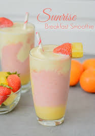Substituted The Strawberries For Mango And Orange For Orange Juice Still Delicious Smoothies Breakfast Smoothie Sunrise Breakfast