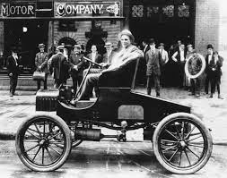 Henry Ford On His Early Two Seat Version Of The Model A Which Became His First Production Car 1903 Henry Ford Antique Cars Ford
