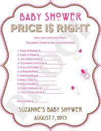 Personalized Price Is Right Baby Shower Game Pink Brown Etsy Baby Shower Baby Shower Printables Baby Shower Games