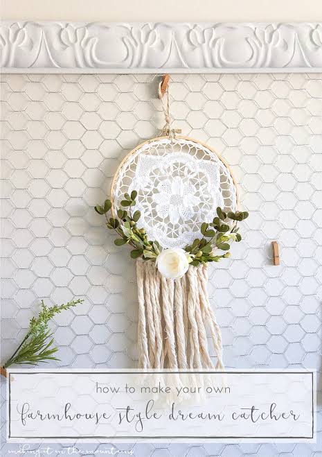 How to Make a Rustic Farmhouse Style Dreamcatcher from a Vintage Doily -  Making it in the Mountains