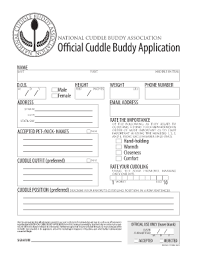 Fill Online Cuddle Buddy Application Cuddle Application Cuddle Buddy