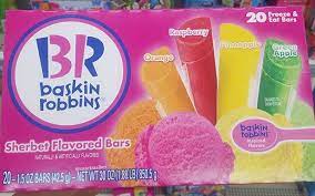 Baskin Robbins Sherbet Freezer Bars Br Ice Cream Baskin Robbins Flavors