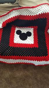 Disney mickey mouse, grey, navy and red super soft plush baby blanket, grey, nay, red. Crochet Mickey Mouse Granny Square Blanket Etsy Patrones Bebe De Ganchillo Cobija Para Bebe De Ganchillo Colchas Ganchillo Bebe