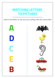 Learning the english alphabet using pictures. Matching Letters To Pictures K To O Alphabet Matching Worksheets For Kindergarten First Grade English Worksheets Schoolmykids Com