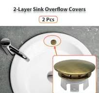 Amazon.com: 2 Pcs Sink Overflow Covers,2-Layer Sink Copper ...
