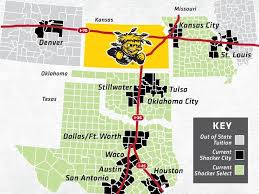 Wichita State University Tuition Discount Expansion Map Tuition Texas And Oklahoma Wichita State University