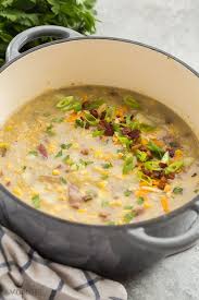 This Potato Corn Chowder Is A Thick Hearty Creamy Soup Perfect For Coole Thanksgiving Appetizer Recipes Thanksgiving Side Dishes Healthy Corn Chowder Recipe