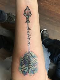 The feather arrow tattoos are inked normally to show the love towards the creative designs and patterns. Watercolor Arrow Tattoo Watercolor Arrow Tattoo Meaning Of Arrow Tattoo Arrow Tattoo Design