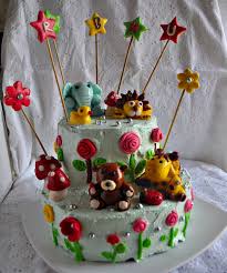 2 Tiered Jungle Cake with Fondant animals and Swiss Meringue Butter cream:  All Homemade for the Sonny Boy - A Homemakers Diary