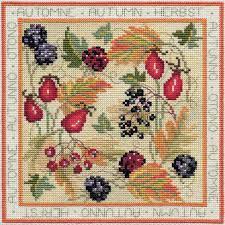 As i go through chemotherapy i truly appreciate the free patterns to keep me otherwise occupied and inspired during my battle. Derwentwater Designs Four Seasons Autumn Cross Stitch Corner