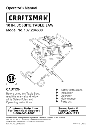 Sears wiring diagrams table saws diagram. Craftsman 137284630 User Manual Table Saw Manuals And Guides L1003525