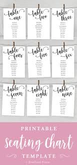 5x7 wedding seating chart cards printable tables 1 20