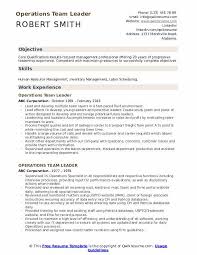 Operations Team Leader Resume Samples Qwikresume