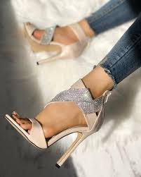 Buy Glittering Embellished Crisscross Heel Sandals In The Online Store Bigshopstyle
