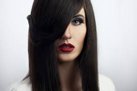 Short dyed black hair and red lipstick. 4550459 Dark Hair Covered Eyes Red Lipstick Wallpaper Mocah Hd Wallpapers