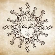 Apollo greek god stock illustrations. Hand Drawn Antique Style Sun With Face Of The Greek And Roman God Apollo Flash Tattoo Or Print Design Vector Illustration Tasmeemme Com