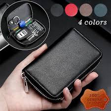 Handmade leather car key case,leather key holder,key organizer,leather key pocket,car keychain,leather key cover,leather gifts,friend gift. Genuine Leather Wallet Car Key Holder Case Keychain Bag Zip Pouch With Card Slot Ebay