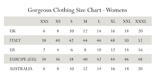 Australian Size Chart Conversion Pants Www
