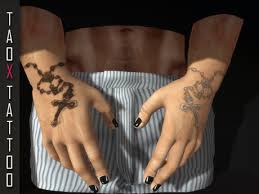 Fancy rosary tattoo on arm. Second Life Marketplace Taox Tattoo Hands Wrist Rosary Bom Bakes On Mesh Appliers Omega Legacy Classic Slink Maitreya Vista