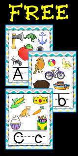 Free alphabet tracing worksheets, includes tracing and printing letters. Free Full Set Of Alphabet Posters With Upper And Lower Case Letters Each Poster Has Several Picture Alphabet Preschool Teaching The Alphabet Alphabet Poster