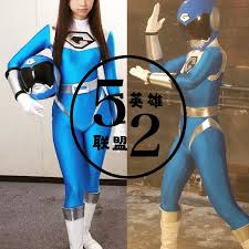 定製 特攝giga女戰士氨綸面料拼接連身緊身衣扮演服 包郵-Taobao