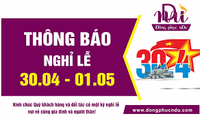 Từ thứ sáu, ngày 30/4/21 đến hết thứ hai, ngày 3/5/21. Thong Bao Nghá»‰ Lá»… 30 4 1 5 2020