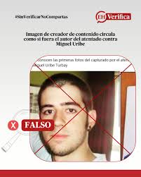 🚨🔴 Las imágenes atribuidas al atacante del precandidato Uribe no  corresponden al detenido por las autoridades colombianas. Se trata del  creador de contenido español AuronPlay. Desliza para leer los detalles👆  ¡Haz tu