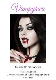 VAMPYRE Vampyre, vampyre, burning bryte In the forests of the nyte Stay  away from garlick wylde Or shall 999 be dylde Steve Wheeler © 28 October,  2023