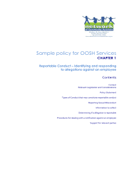 Sample response to employee allegations. Reportable Conduct Network Of Community Activities