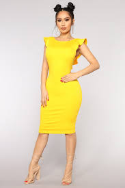 Beautiful Outlook Ruffle Dress Yellow Fashion Nova Dress Yellow Dress Ruffle Dress