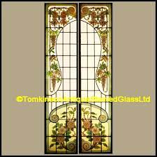 Pair Antique French Stained Glass