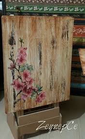 Ahsap Boyama Do This On A Smaller Piece Of Wood Add Handles And Make A Serving Tray A Eskitme Ahsap Boyanmis Mobilya Antik Tasarim