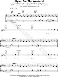 Alan Walker Vs Coldplay Hymn For The Weekend скачать Coldplay Hymn For The Weekend Sheet Music In C Minor Transposable Download Print Coldplay Hymn Sheet Music Hymn For The Weekend