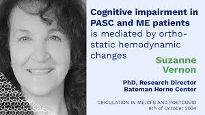 PhD Suzanne Vernon: Cognitive impairment in PASC and ME mediated by  orthostatic hemodynamic changes
