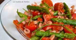Asperges Vertes Aux Crevettes Grises Vinaigrette A La Tomate Moutarde Et Balsamique La Recette Facile Asperge Verte Crevettes Grises Recette Tomate