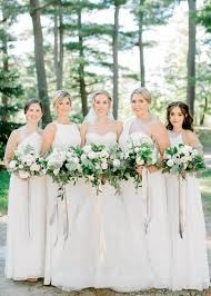 Here check the following 9 popular summer wedding color combos to compliment the season: White And Greenery Summer Wedding White Bridesmaid Dresses Greenery Decorations Colorsbridesmaid