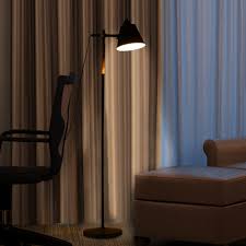 Homcom Stehlampe Verstellbar 40w Metall Holz Schwarz 54 X 30 X