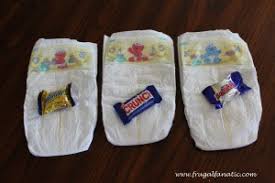 Measure just over two inches down from the top and make a mark. Baby Shower Games Dirty Diaper Game
