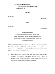 Defendan menurut perintah mahkamah tinggi malaya di ipoh mengenai perintah jualan dan Notis Permohonan Untuk Mengenepikan Penghakiman Ingkar