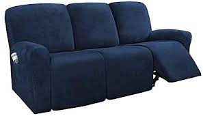 Protect your furniture with quality slipcovers from top brands at boscov's. Velvet Stretch Recliner Slipcover Soft Plush Recliner Chair Cover For 3 Cushion Sofa Non Slip Armchair Slipcover With Side Pocket Washable Furniture Protector Navy Buy Online At Best Price In Uae