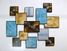 Contemporary Turquoise And Brown Geometric Wooden Wall Art Etsy Brown Wall Decor Wooden Wall Art Etsy Wall Art