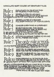 Art Department Rules Of Immaculate Heart College Words Words Of Wisdom College Art