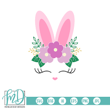 No bunny love me like jesus svg cut files. Easter Svg Bunny Svg Floral Bunny Face Svg Morgan Day Designs