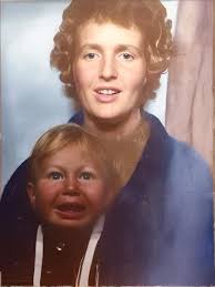 This is the only photo I have just received of my mother and me as a child.  Shame I'm crying. The cousin who sent it to me finds it hilarious. Any  chance