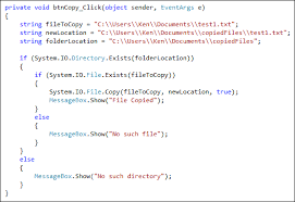 Visual C Net And Text Files Copy A File